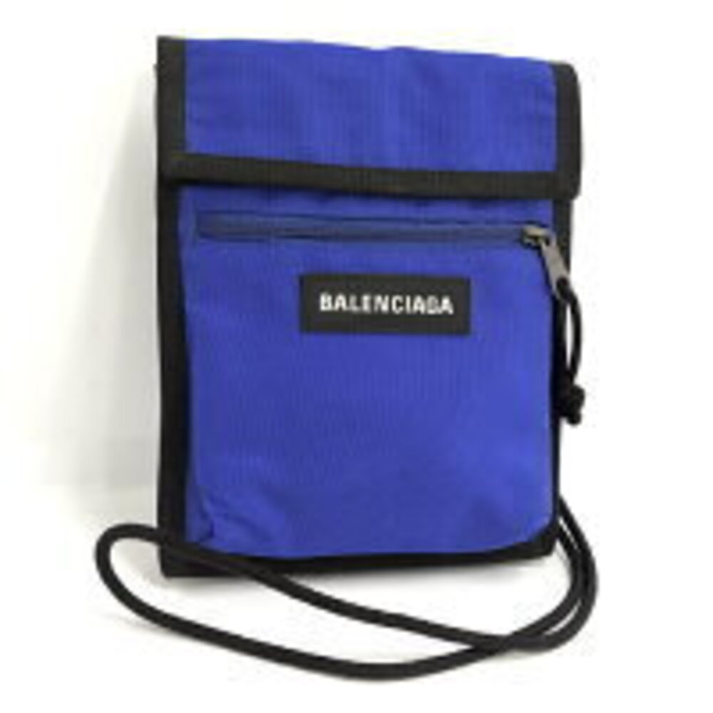 BALENCIAGA Explorer Shoulder Clutch Crossbody Blue